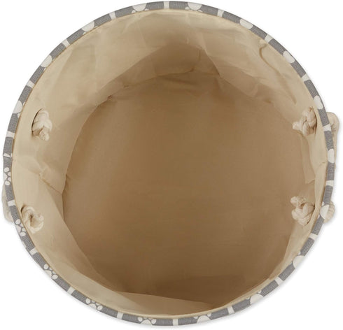 Bone Dry Pet Storage Collection, Lattice Paw Print, Gray, Small Round Storage Container