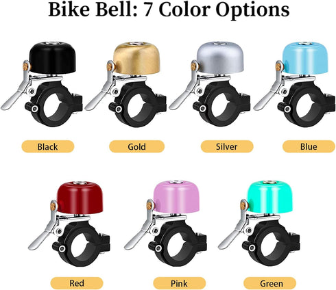 Greallthy Classic Brass Bike Bell, Loud Sound Bicycle Bell for Adults Kids, Fits 0.87-1.25in/22.2-31.8mm Handlebars