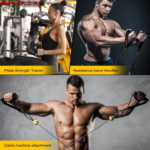 Gym Equipment Cable Attachments for Home Workout Equipment Machine, Grip Attachments, Resistance Bands Handles for