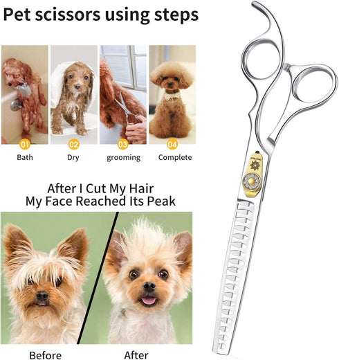 JP-440C Cutting/Trimming (7 Inch-Chunker Dream Reach Professional Dog Grooming Straight, Curved