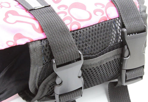 Snik-S Dog Life Jacket, Pet Swimming Preserver with Reflective Stripes and Adjustable Belt for Short Nose Dogs