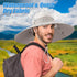 Super Wide Brim Fishing Hat - UPF 50+ Sun Safari Hat with Removable Neck Face Flap