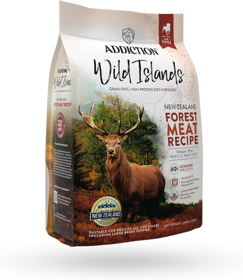 Addiction Wild Islands Forest Meat Premium Venison Recipe Dry Dog Food, 4 Pound