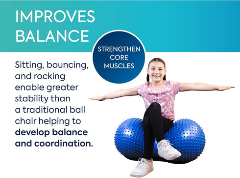 36 20, 350lbs BouncyBand Peanut Shaped Stability Ball x Holds up to Improve Balance and Focus with the Sensory Play