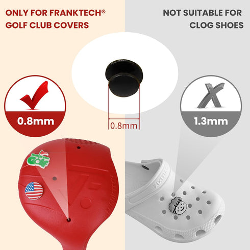 Golf Club Covers Pins, 10pcs or 25pcs PVC Plastic Decoration Charms, Funny Add On for Golf Head Covers