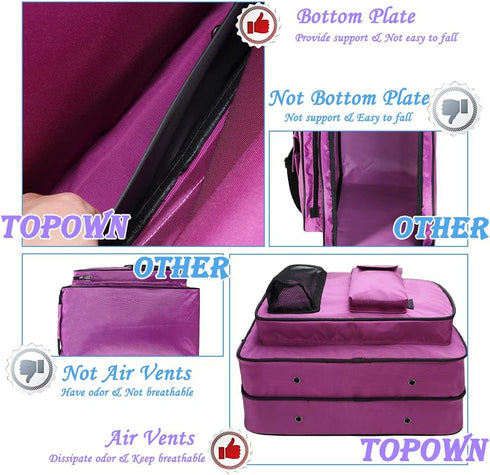 TOPOWN Ice Skate Bag, Roller Skates Bag for Men and Women, Premium Black Ice Skate Bag, Rose Red