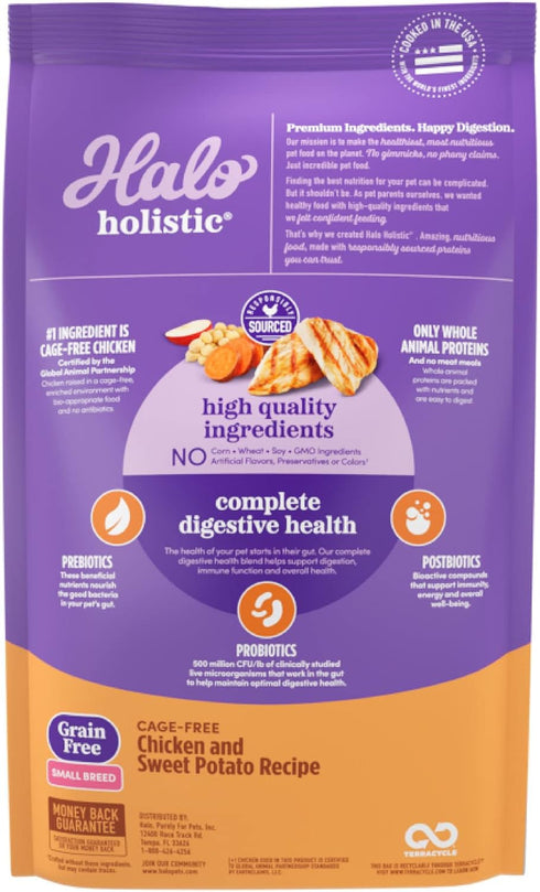 Halo Holistic Small Breed Grain Free Cage-free Chicken & Sweet Potato Recipe 3.5 lb