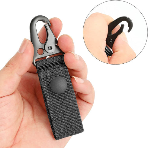 FRTKK Tactical Molle Key Ring Gear Key Keeper Nylon Belt Keychain Clip for Molle Bags