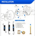 Roykaw EZGO Brake Shoes Pads and Spring Kit for 1996-Up TXT/ST350/Workhorse, Yamaha 1993-Up G14, G16, G19-G22