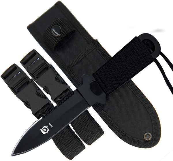 GASHER Lightweight Scuba Diving Knife with Sheath & Leg Straps, Razor Sharp Diving Equipment for Water Sports