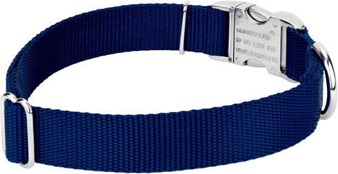 Country Brook Petz Premium Nylon Dog Collar with Metal Buckle - Medium, 3/4 Inch, Royal Blue