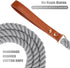 5 FT Dog Leash, Handmade Braided Cotton Rope with Leather Handle for Small Medium Large Dogs, Grey
