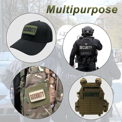 Large Security Patch PVC Subdued 8.5x3 inches for Tactical Vest Jackets Uniforms (Black and Gray)