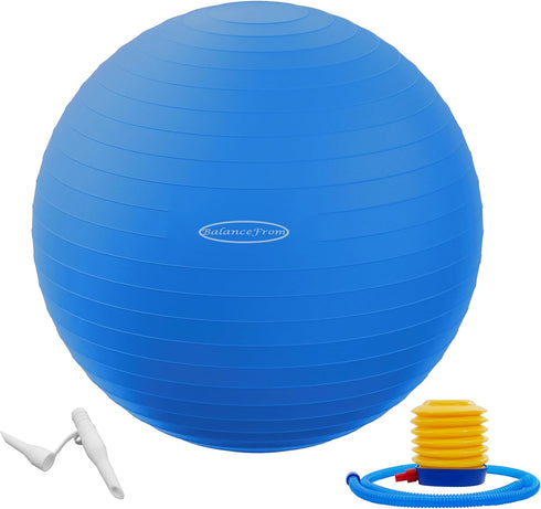 Fitvids Exercise Ball for Fitness, Yoga, Pilates with Quick Pump, Anti-Burst Slip