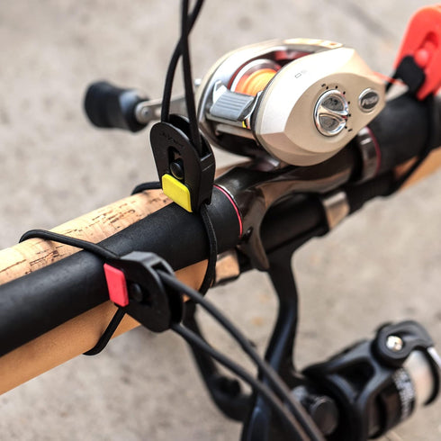 SAMSFX Fishing Rods Belt Stretchy Wrap Pole Straps Elastic Cable Ties for Casting, Spinning & Fly Rods