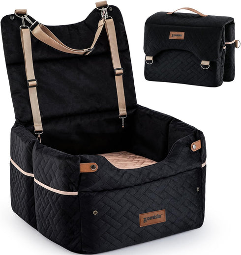 ZOMISIA Elevated Dog Car Seat for Medium Dogs, 3 Adjustable Heights with