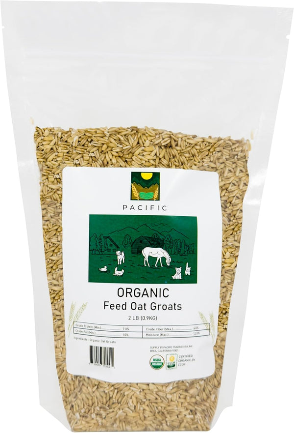 PACIFIC Organic Petfood Organic Feed Oat Groats - Oat Groats for Birds