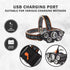 LED Headlamp, 5 Lights String Lighting, Rechargeable with USB, Adjustable 180 Degrees, 4 Modes, Waterproof for Camping