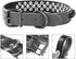 Spiked Studded Dog Collar, Genuine Leather Adjustable Pet Collars for Small or Medium Pets (M, White)