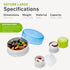 humangear GoTubb Hard Container - Easy Open, Food-Safe Material, Clear/Blue, Large