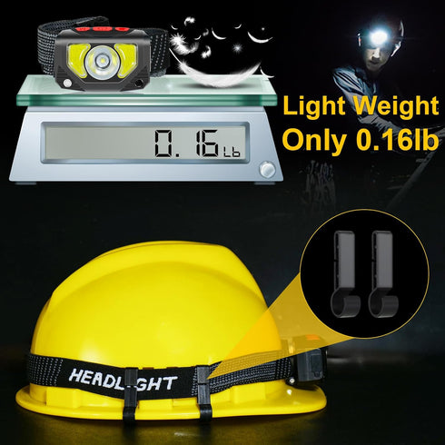 LED Rechargeable Headlamp, 4 Pack Flashlight with Motion Sensor for Outdoor Camping, Biking, Running