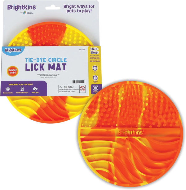 Brightkins Tie Dye Circle Lick Mat - Mental Stimulation for Dogs, Anxiety