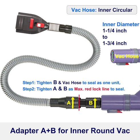 1"-1.75" Dog Brush Vacuum Attachment with Universal Adapters for Vacuum Cleaners, Pet Hair Shedding Grooming Tool Kit