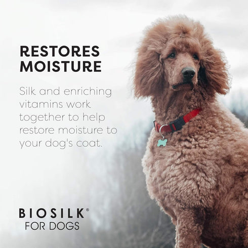 BioSilk for Dogs Silk Therapy Shampoo with Organic Coconut Oil - Waterless Coconut Dog Shampoo for Fresh Coats, Beige
