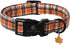 Lionet Paws Halloween Dog Collar- Cute Blank Orange Grid Fall Dog Collars