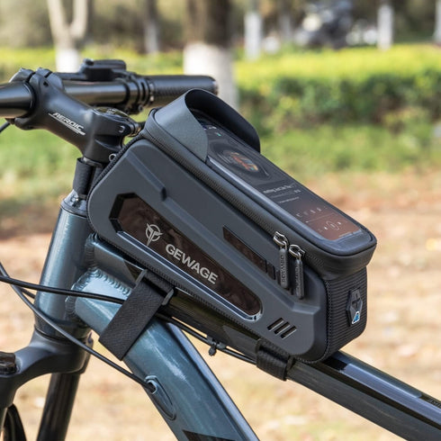 GEWAGE Bike Front Frame Bag with Phone Holder - Durable Cycling Accessory