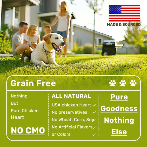 American Paws Dehydrated Chicken Hearts Dog Treats, Only One Ingredient, No Additives, Made and Sourced in USA