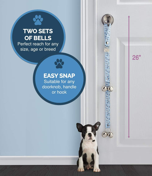 Original Handcrafted Potty Training Dog Doorbell, Trainer-Recommended for 20+ Years, One Size Fits All, Made in USA,