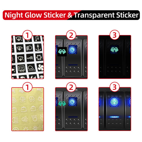 FXC Rocker Switch Aluminum Panel, 2 Gang Toggle Switches Dash, 5 Pin ON/Off, 2 LED Backlit for Boat Car Marine Blue