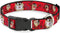 Buckle-Down Plastic Clip Collar, Tasmanian Devil Expressions Red Swirl, 1" Wide, Medium