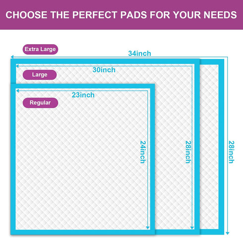 IMMCUTE 28"x34", (XLarge:28"*34"- 30 Dog Pee Pads Extra Large X-Large Training Puppy Pee Pads Super Absorbent