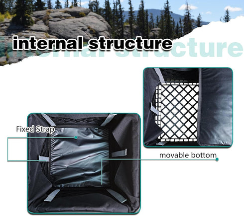 3 Crate-13x13 Kayak Crate Bag Durable Saltwater- Resistant Kayak Fishing Bag with Fishing Rod Holders Large Kayak