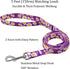 Dog Collar and Leash Set with Cute Daisy Pattern, Polyester Material, 5ft Leash for Small Dogs (Small, Purple Daisy)