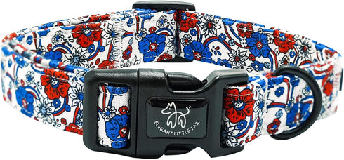 Elegant Little Tail Holiday Dog Collar, Adjustable Independence Day Design for Small Medium Large Dogs