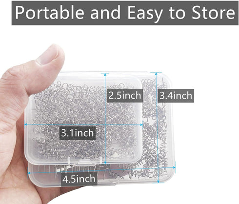 Twist Lock Hook Centering Pin Spring for Fishing, 150pcs/box, Length 0.6in-1.4in