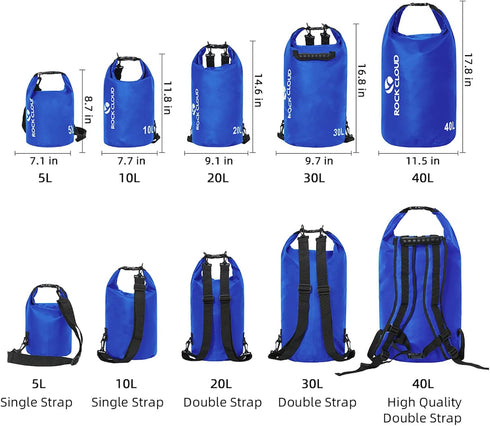 ROCK CLOUD Waterproof Dry Bag 5L for Kayaking, Rafting, Boating, Beach, Camping, and Fishing