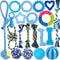 20 Pack Puppy Chew Toys - Blue Teething Toys for Puppies, Durable Ropes and Interactive Balls for Small Dogs