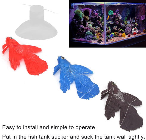 Tnfeeon 3 Pieces Lifelike Aquarium Fish Ornament - Environmentally Friendly Silicone Colorful Gold Fish