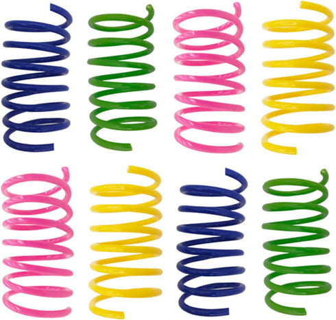 12 Pack AGYM Cat Spring Toys, Cat Spiral Springs for Indoor Cats, Colorful & Durable Plastic Spring Coils Attract