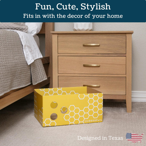 Extra Large Cardboard Cat Scratcher Box, Fun & Cute Cat Scratching Bed for Indoor Cats, Sturdy Scratch Box w/Catnip, 17"x13"x8.25", Premium Quality