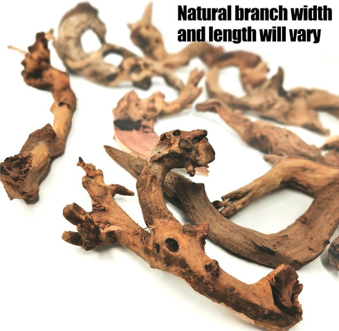 Hamiledyi 10 PCS Natural Driftwood Branches for Fish Tank Habitat Decor, Sinkable Reptile Tree Log Decorations