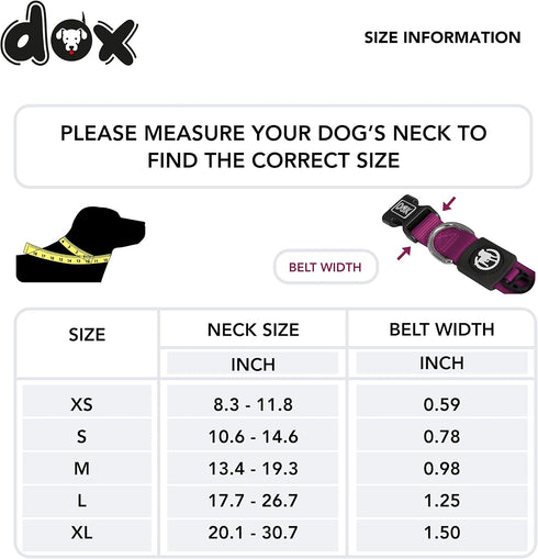 DDOXX Nylon Dog Collar, Strong and Adjustable, M (Purple), Blueberry Pet Dog Collar