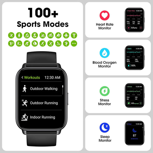 Smart Watch for Men Women, 1.91'' Big Font No App/Phone Required, Fitness Tracker with Bluetooth Call, Heart Rate