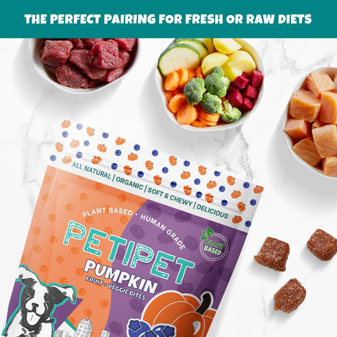Plant-Based Pumpkin Dog Treats - Healthy Vegetarian, Vegan Treats with Organic Ingredients