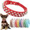 Spiked Dog Collar for Small Dogs, Soft PU Leather Spike Puppy Collar Anti Bite Studded Rivet for Kittens Small Medium
