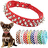 Spiked Dog Collar for Small Dogs, Soft PU Leather Spike Puppy Collar Anti Bite Studded Rivet for Kittens Small Medium